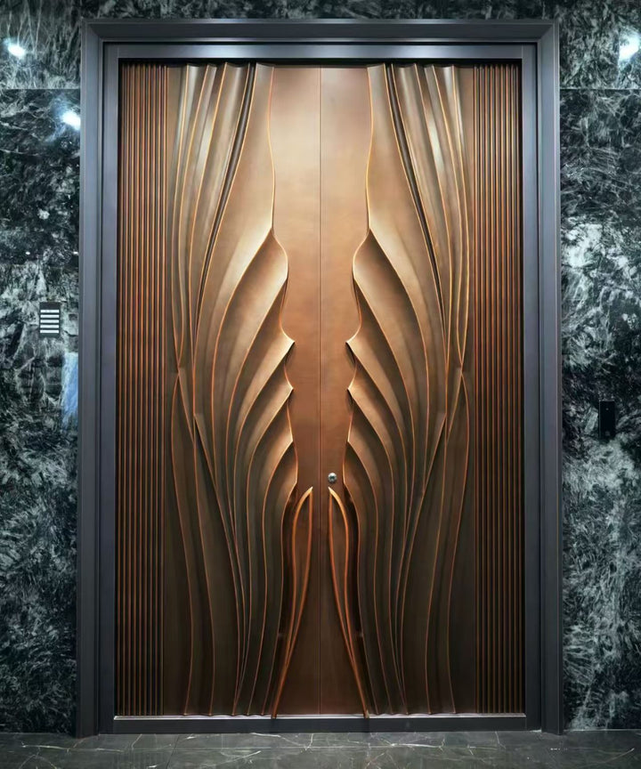 Double Open Copper Villa Entrance Door TD-003