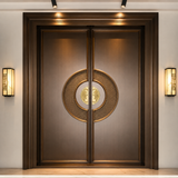 Double Open Copper Villa Courtyard Entrance Door YJL-002