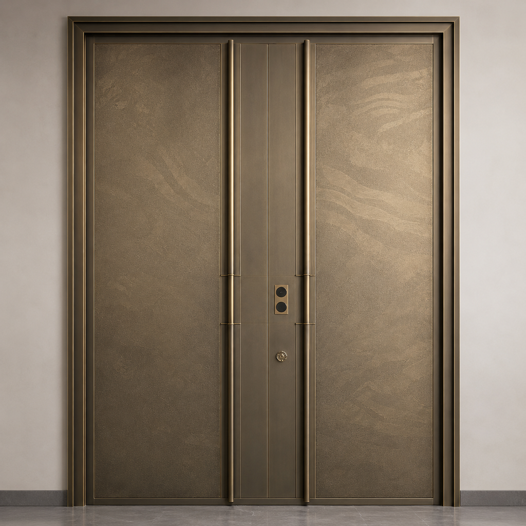 Double Open Copper Villa Courtyard Entrance Door YJL-002