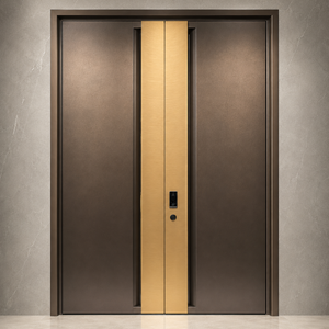 Double Open Copper Villa Security Entrance Door YJL-005