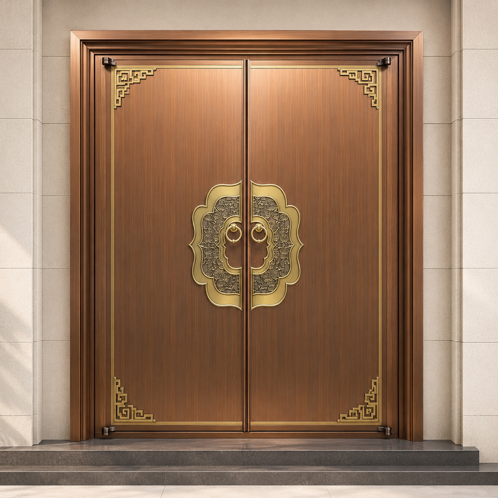 Classic Double Open Copper Villa Entrance Door YJL-0014