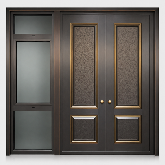 Classic Double Open Copper Villa Entrance Door YJL-0014