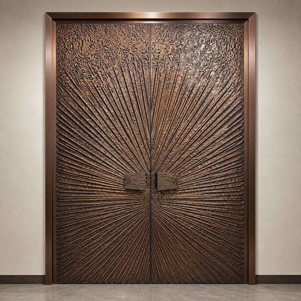 Double Open Copper Villa Entrance Door YJL-001