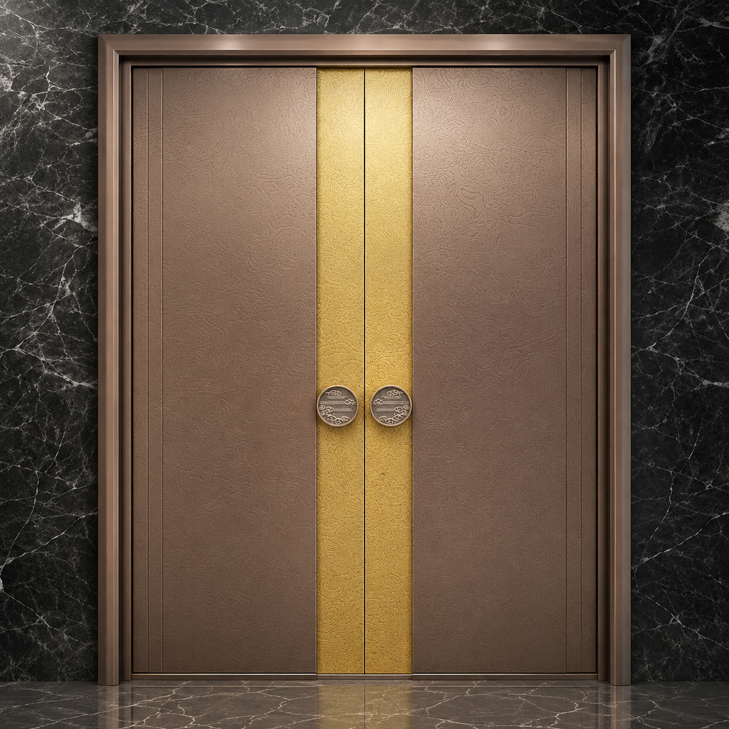 Double Open Copper Villa Entrance Door YJL-001