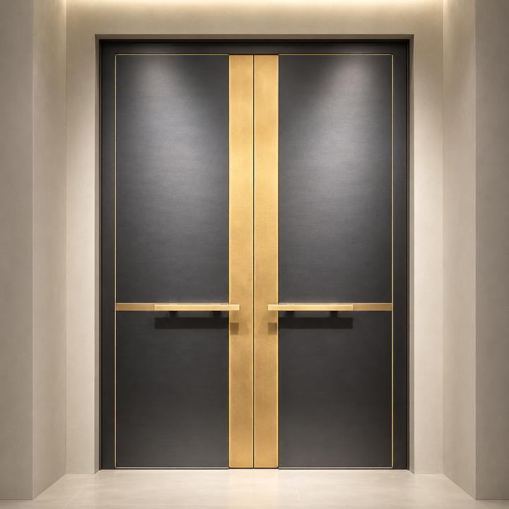 Double Open Copper Villa Entrance Door YJL-001