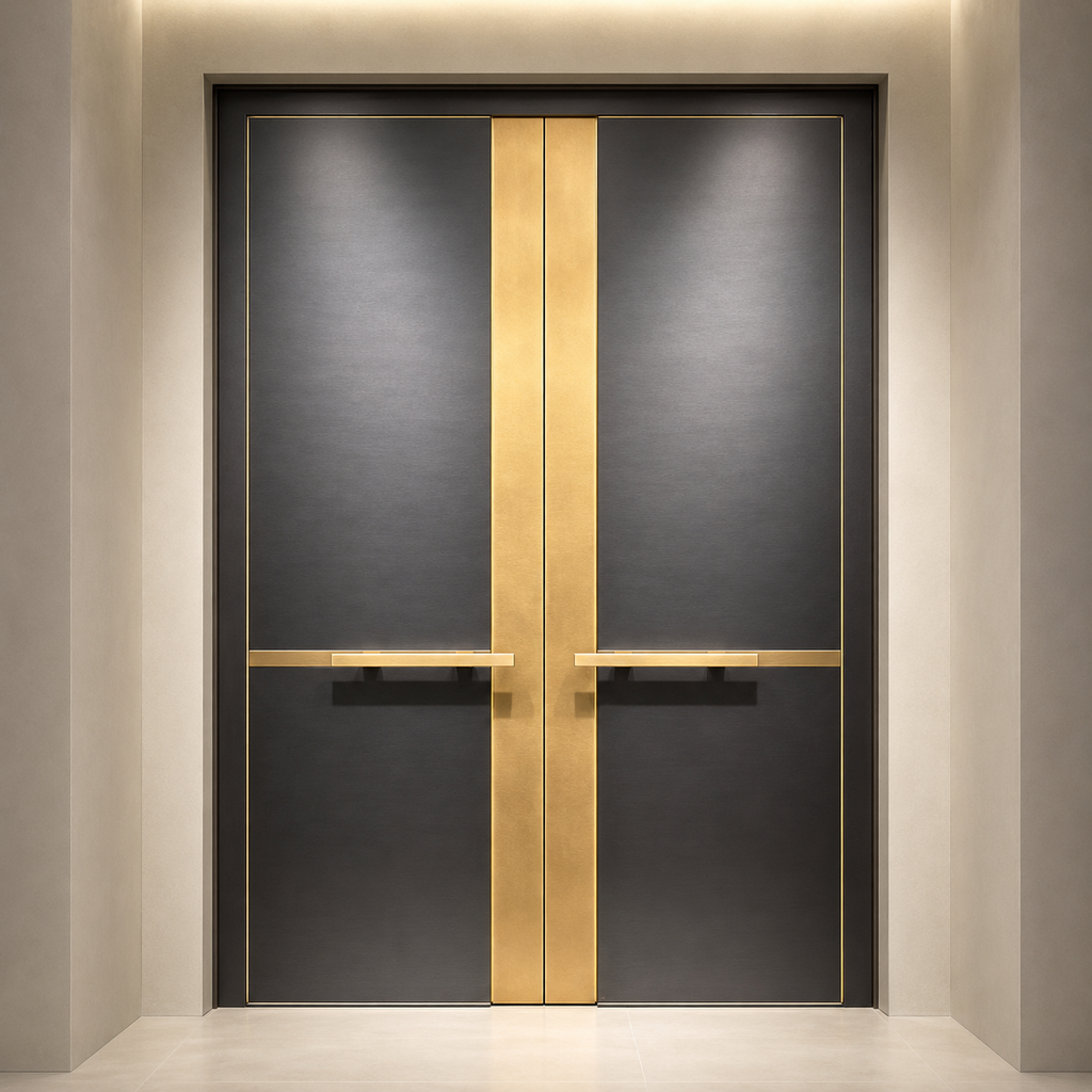 Double Open Copper Villa Entrance Door YJL-001