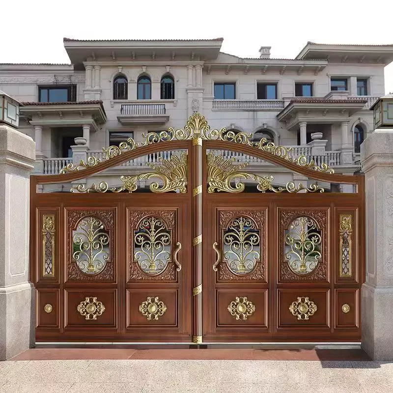 Ornate Double Open Aluminum Garden Gate BO-002