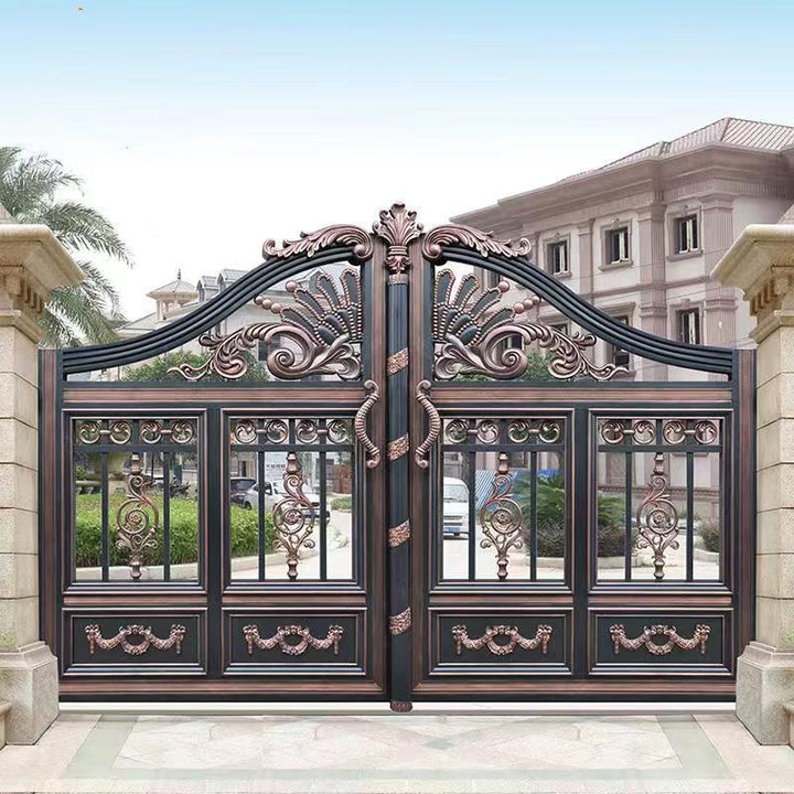 Ornate Double Open Aluminum Garden Gate BO-002