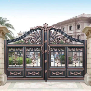 Ornate Double Open Aluminum Garden Gate BO-002
