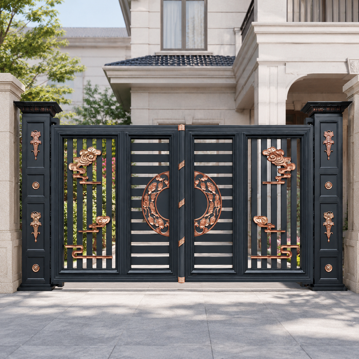 Decorative Double Open Aluminum Garden Gate YJL-0014-GATE