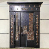 Carved Double Open Cast Aluminum Villa Entrance Door YJL-0011
