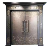 Carved Double Open Cast Aluminum Villa Entrance Door YJL-0011