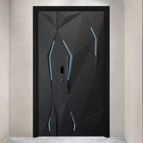 Modern Geometric Double Open Cast Aluminum Entrance Door YJL-0056