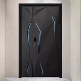 Modern Geometric Double Open Cast Aluminum Entrance Door YJL-0056