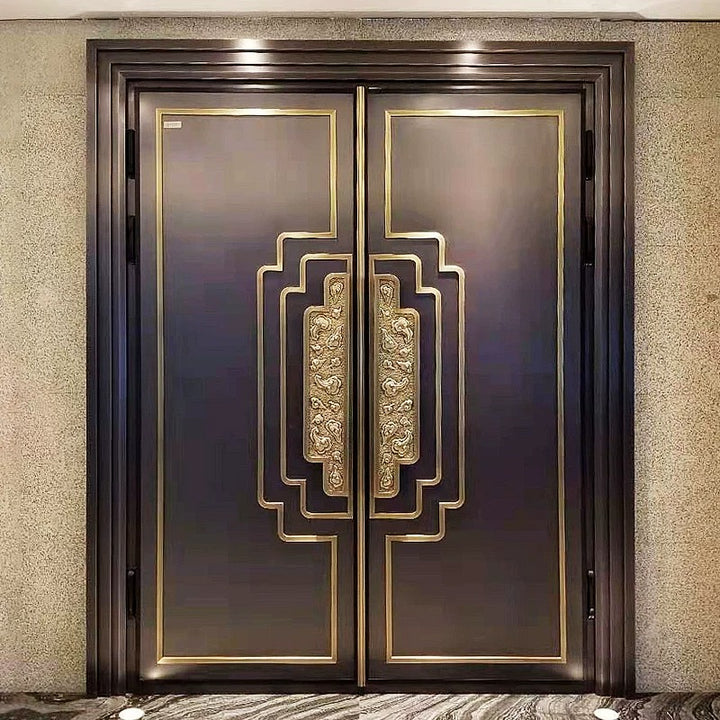 Double Open Copper Villa Entrance Door YJL-001