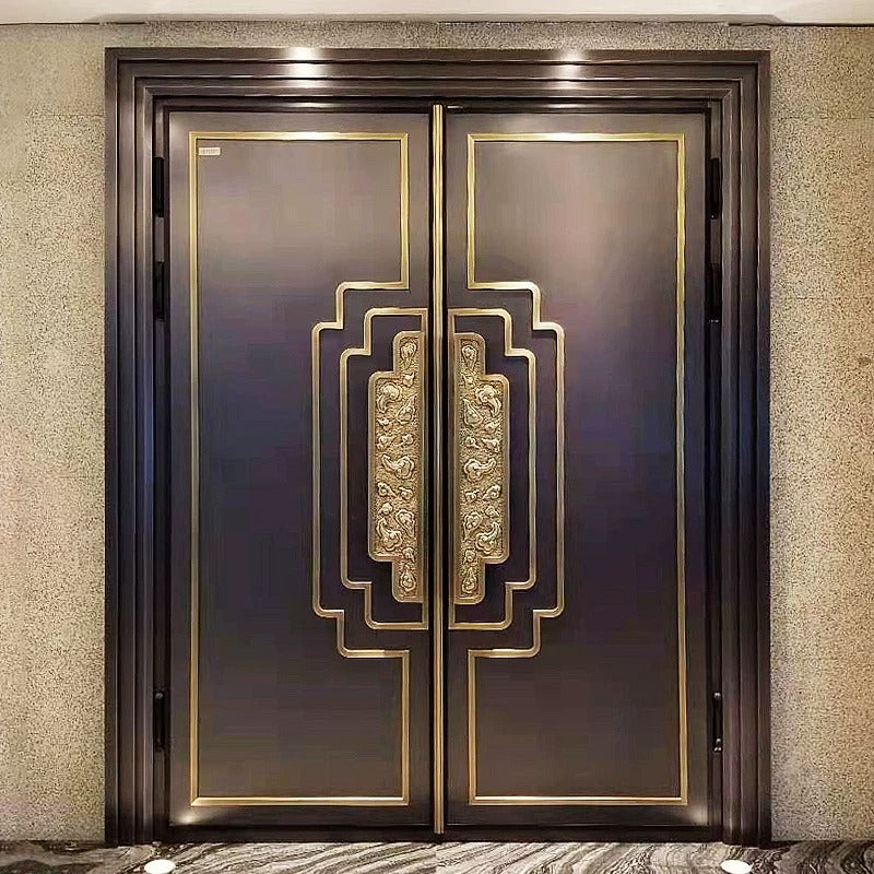 Double Open Copper Villa Entrance Door YJL-001