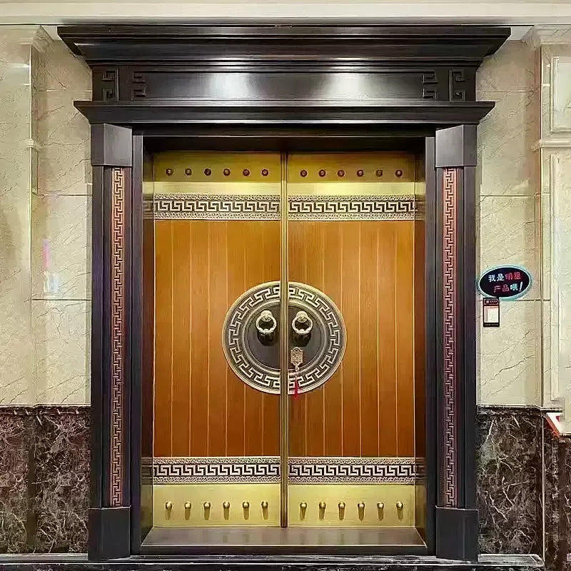 Classic Double Open Copper Villa Entrance Door YJL-0014
