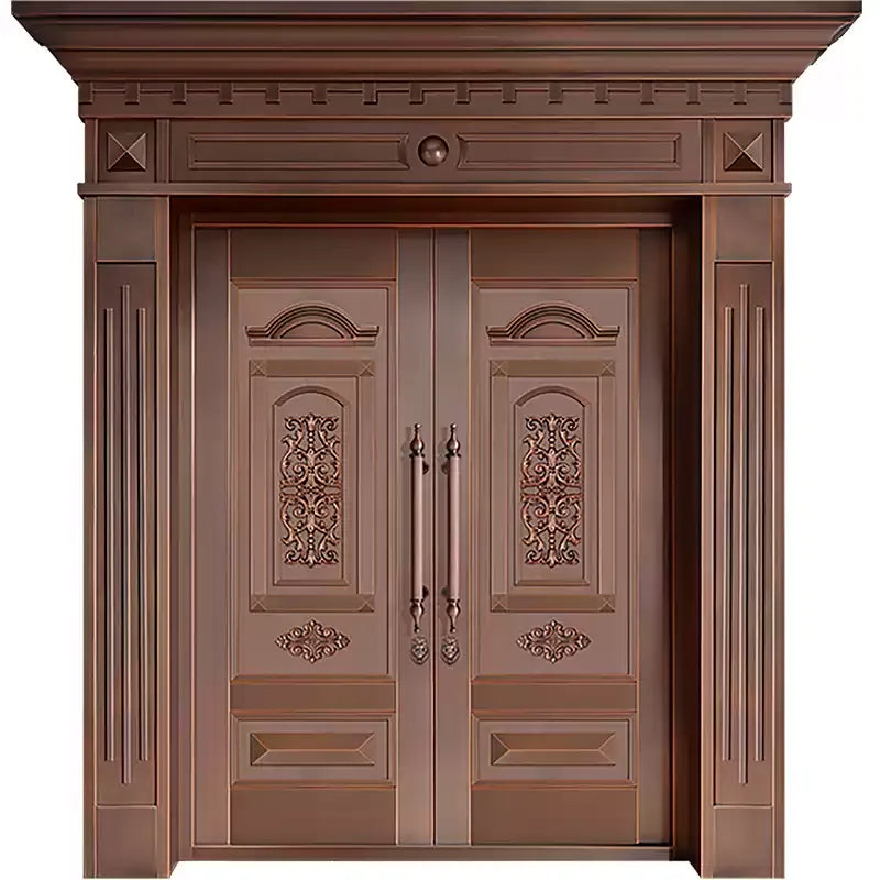 Double Open Copper Villa Security Entrance Door YJL-005