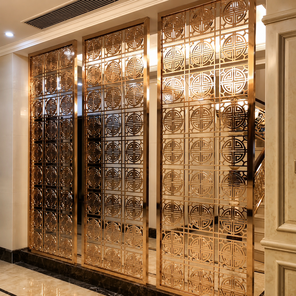Modern Folding Stainless Steel Decorative Screen Partition BJ-123