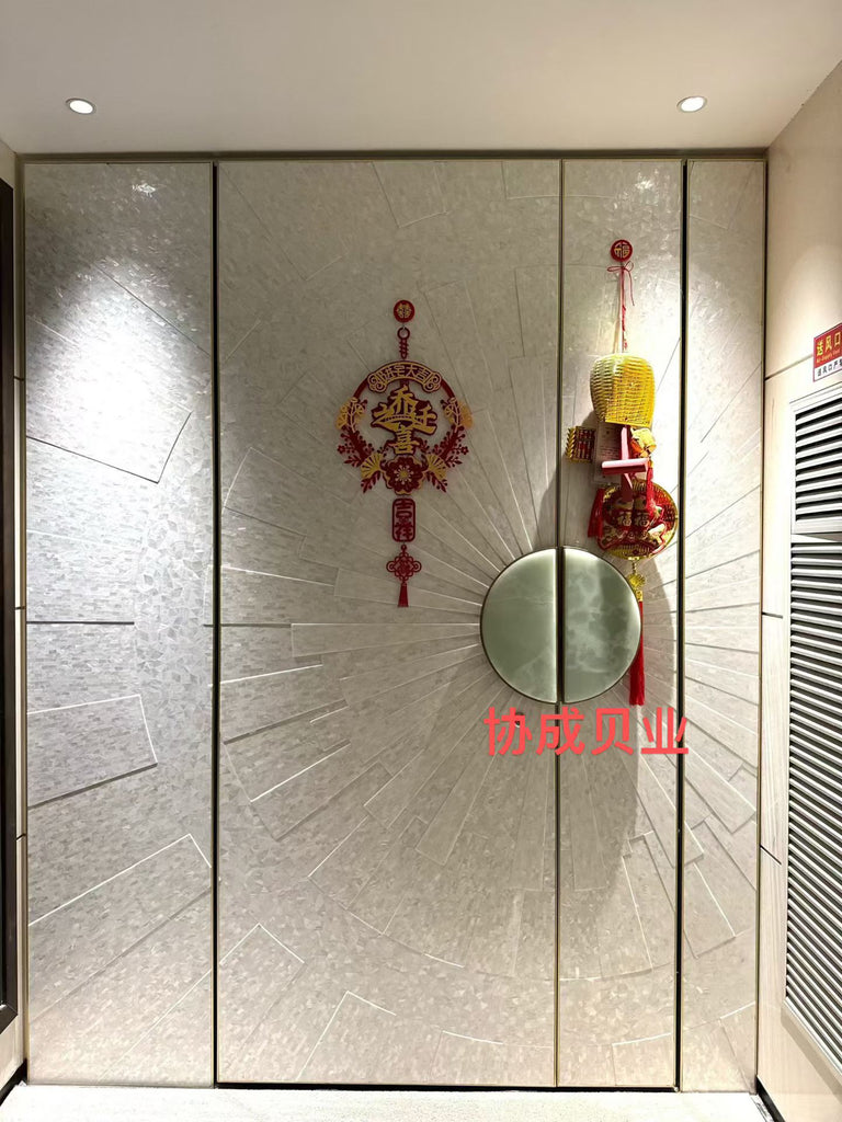 High-End Natural Shell Pearl Copper Aluminum Mecha Door TGM-002
