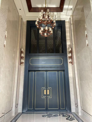 Cast Aluminum Mecha Door Top-to-Bottom Villa Entrance Custom TGM-001