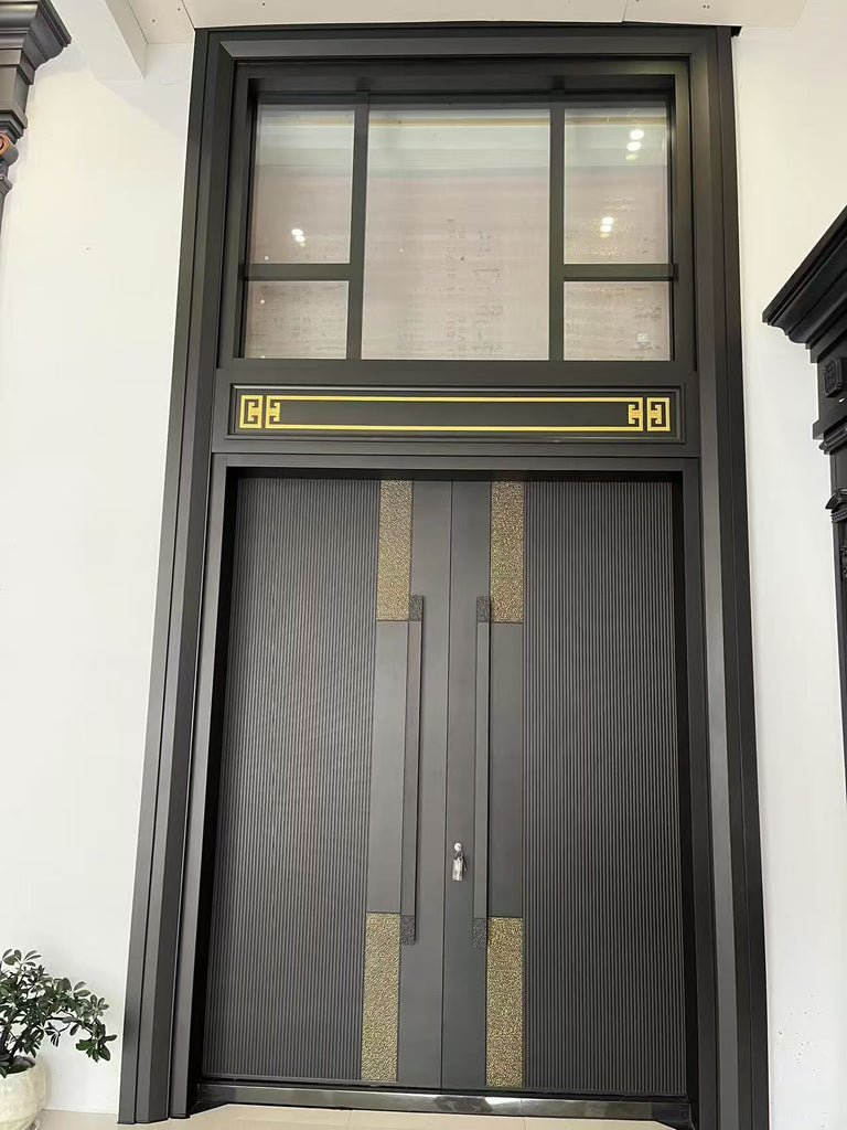 Cast Aluminum Mecha Door Top-to-Bottom Villa Entrance Custom TGM-001