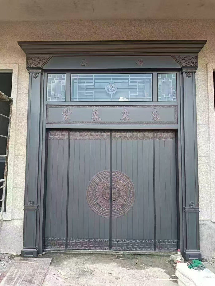 Cast Aluminum Mecha Door Top-to-Bottom Villa Entrance Custom TGM-001