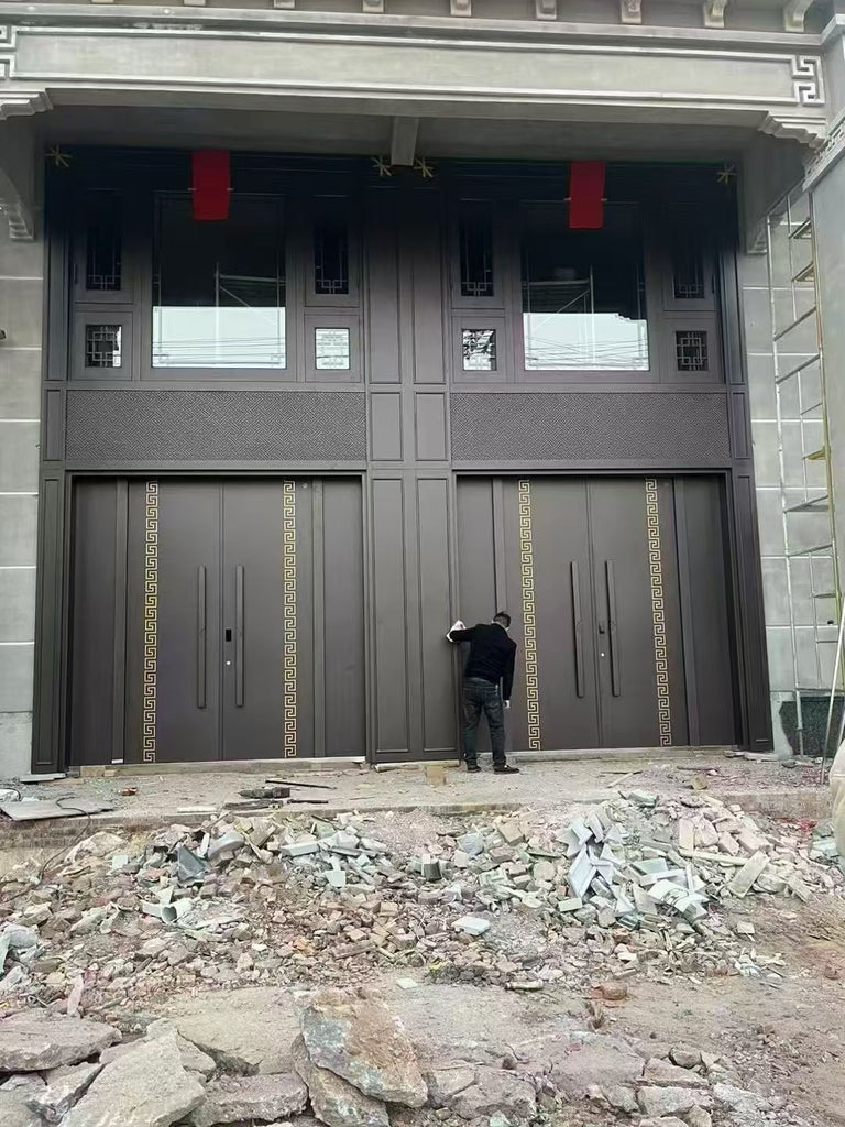Cast Aluminum Mecha Door Top-to-Bottom Villa Entrance Custom TGM-001
