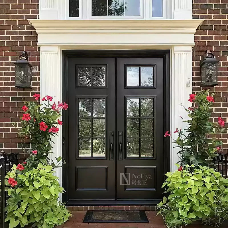 Wood Grain Cast Aluminum Pivot Entrance Door NFY-102