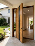 Wood Grain Cast Aluminum Pivot Entrance Door NFY-102