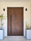 Wood Grain Cast Aluminum Pivot Entrance Door NFY-102