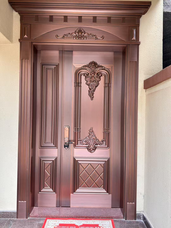 Decorative Copper Sub-Mother Entrance Door TCE-002