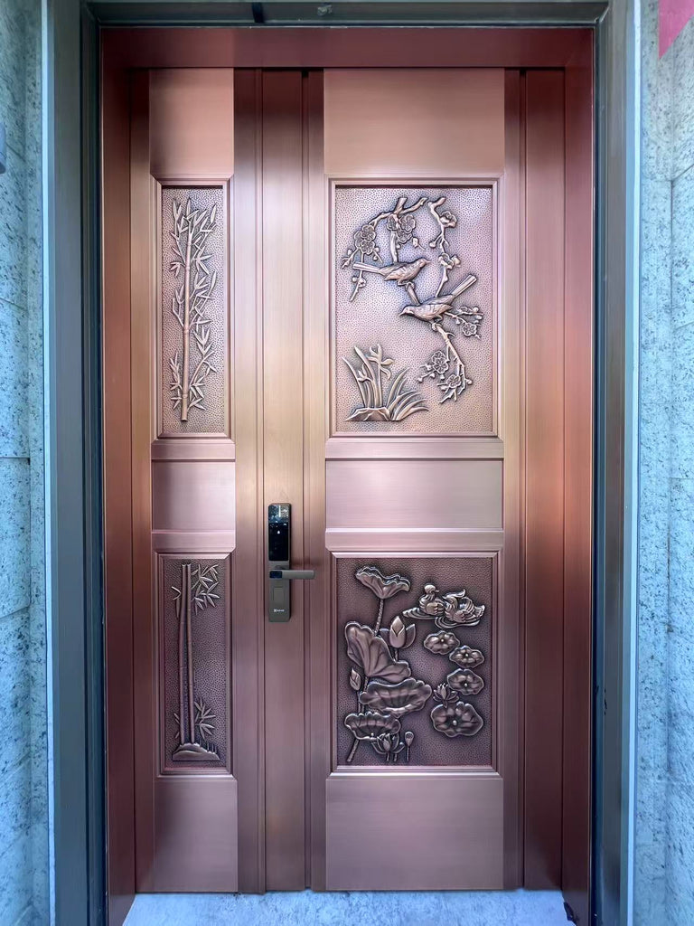Carved Copper Villa Entrance Door TCE-003