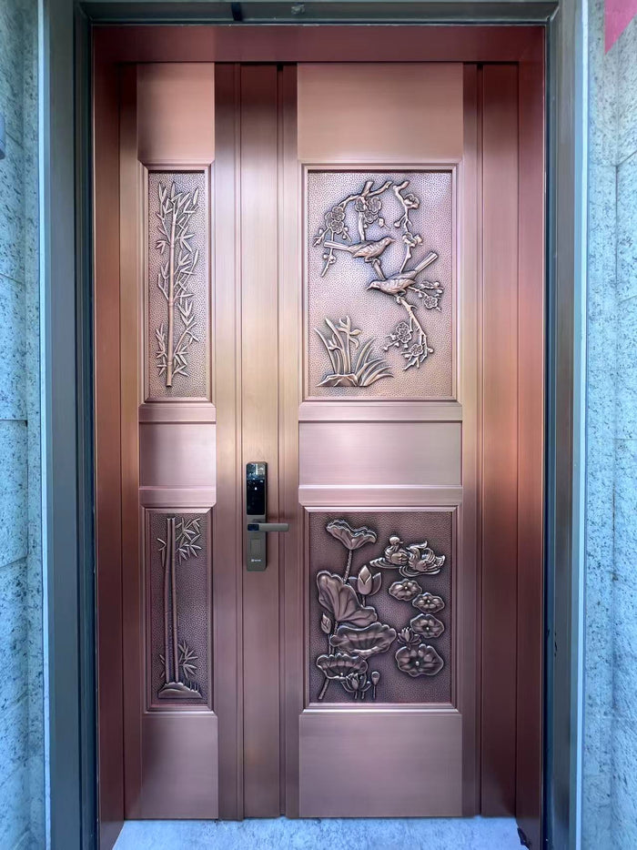 Carved Copper Villa Entrance Door TCE-003