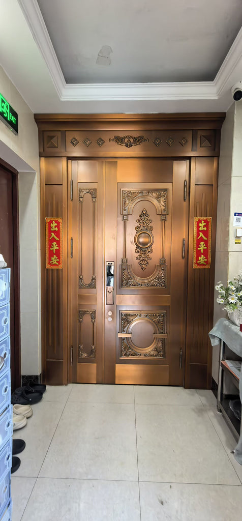 Carved Copper Villa Entrance Door TCE-003