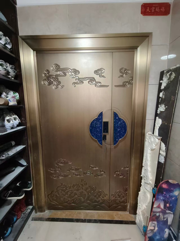 Carved Copper Villa Entrance Door TCE-003