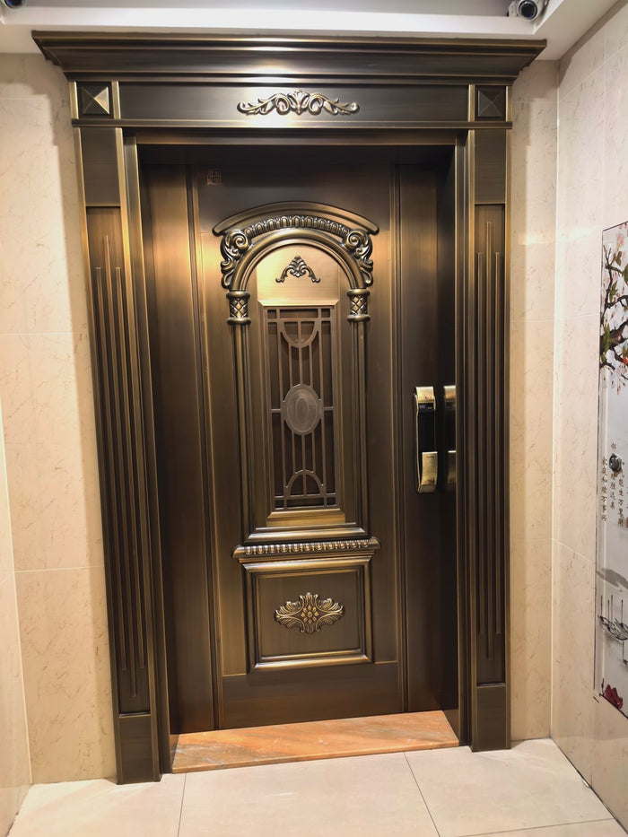 Decorative Copper Single Villa Door TCE-006