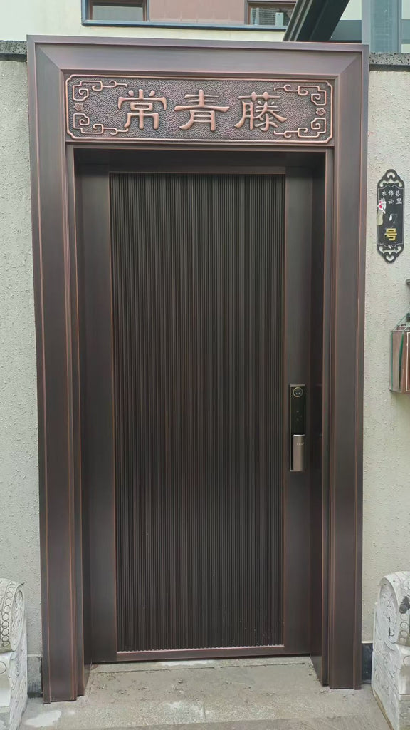 Decorative Copper Single Villa Door TCE-006