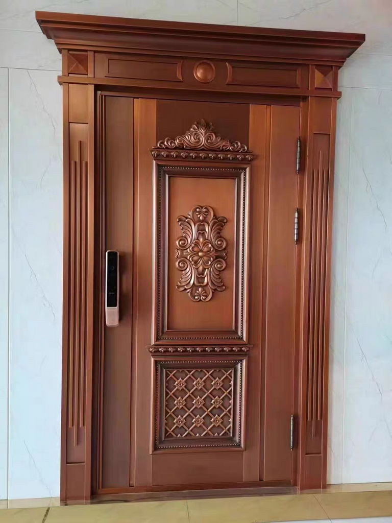 Decorative Copper Single Villa Door TCE-006